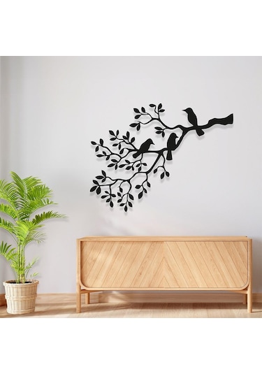 Duvar Metal Tablo Ağaç Dalı Motifli Lazer Kesim Tablo
