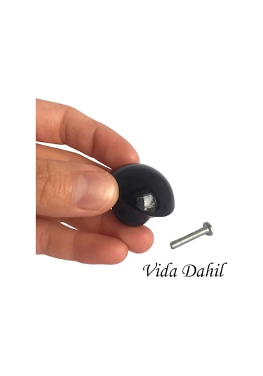 15 Adet Siyah Mantar Düğme Kulp Mobilya Çekmece Dolap Kapak Kulbu Metal Kulp Aksesuarları Vidalı