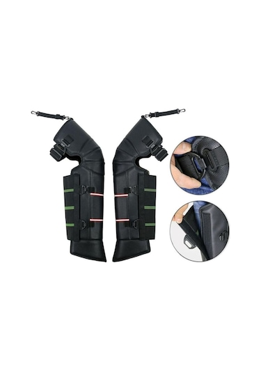 Motosiklet Bacak Koruyucu Deri Reflektörlü Soğuktan Korumalı Suya Dayanıklı Motor Bacak Koruyucu Siyah