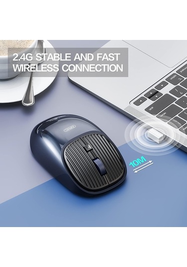 18 Aylık Sessiz Pil Ömrü Olan Kablosuz Fare Usb Alıcılı 2.4g 2400dpı Kablosuz Fare 5 Dpı Mavi Diğer