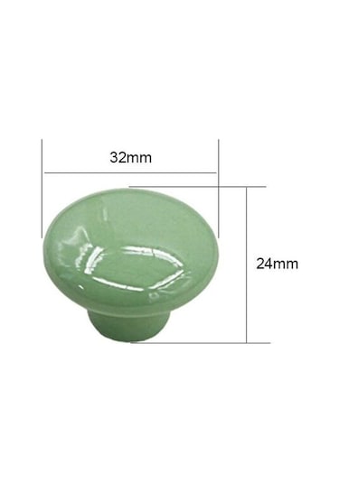 Yuvarlak Porselen Düğmeler, Mobilya Düğmeleri, Çekmece Düğmeleri, Dolap Düğmeleri, Seramik Kulplar, Dekor, Antika Yaylı Çekmece, Şifonyer, Kapı Yeşil