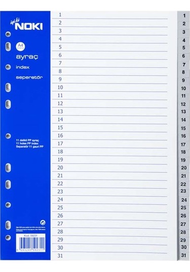 Noki 59231 Seperatör Ayraç 1-31 Rakamlı