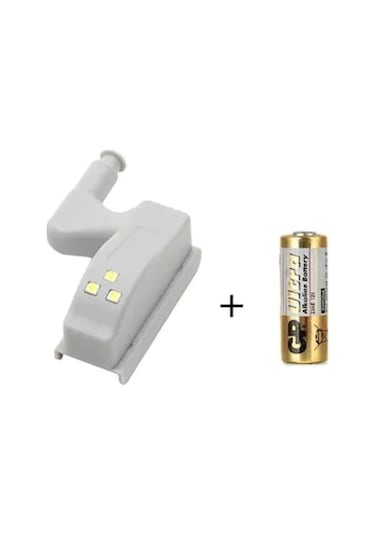 Dolap Içi Sensörlü Menteşe Lambası Led Aydınlatma Pilleri Dahil Beyaz