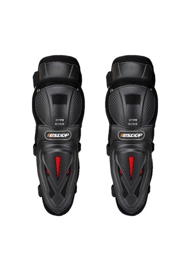 Motokros Koruması: Diz Ve Dirsek Pedleri Seti, Sıcak Tutan Ve Düşmeye Karşı Koruyucu Siyah Siyah