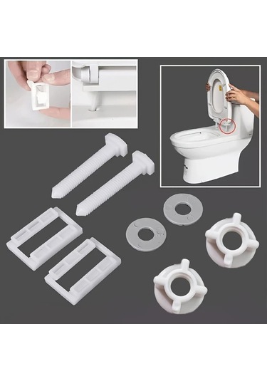 Zhanglei001 2 Adet Rv Tuvalet Kapağı Braketi Ayarlanabilir Vida Dayanıklı Plastik Kaymaz Taban