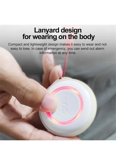 Anjiexun Wifi Sos Alarm Düğmesi Pil Şarj Edilebilir Yaşlı Akıllı Acil Durum