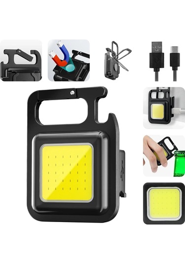 Anahtarlıklı Fener Fener Cob Led Çok Renkli