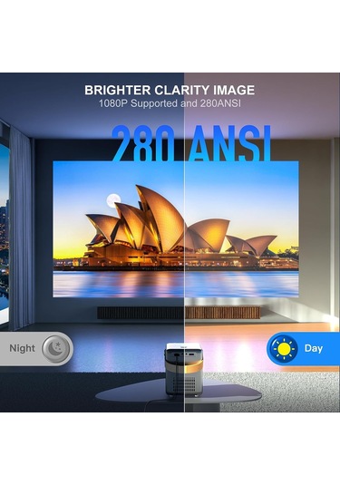 Wimius 1080P - 5G Wifi ve Bluetooth Özellikli Mini Dış Mekan Projektörü