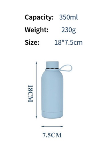 Junsunmay 350Ml Şeker Renk Yalıtımlı Su Bardağı 304 Paslanmaz Çelik Vakumlu Su Şişesi Bpa Içermez Fda Sertifikası Yok - Açık Mavi