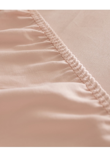 Ciel Tek Kişilik Plus %100 Pamuk Lastikli Saten Çarşaf - Açık Pudra 8684427179710 Çok Renkli