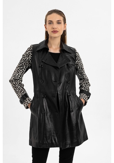 Kelia Siyah Kadın Hakiki Deri Kaban-siyah Siyah