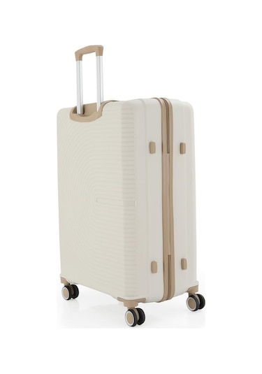 Mçs 3lü Set Kırılmaz Silikon Seyahat Valizi Bavulu V374 Kemik/şampanya Bej