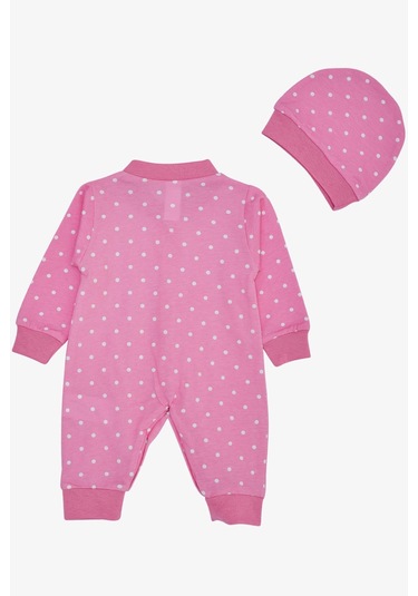 Breeze Kız Bebek Tulum Puantiye Desenli 0-6 Ay, Pembe-pembe Pembe