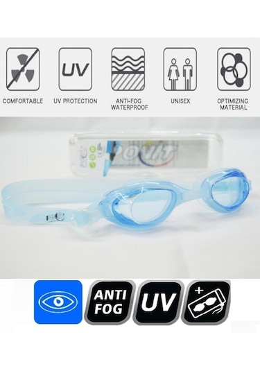 Povit Çocuk Yüzücü Deniz Gözlüğü Anti Fog Buğulanma Yapmaz 2540 Siyah Beyaz