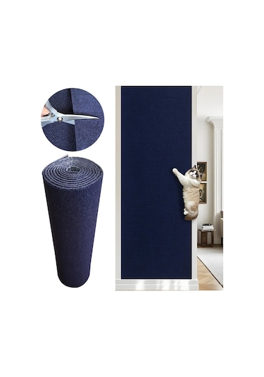 Honeybeeshop Yapışkan Kedi Tırmalama Matı 15.75inch X 118.11inch Dayanıklı Polyester Dıy Ev Dekoru Kedi Oyuncak Duvar Mobilya Koruma