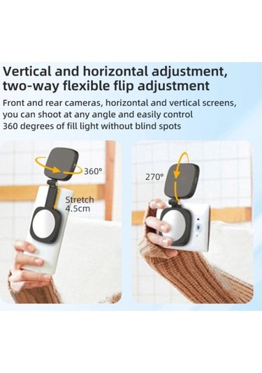 Teltree F-662 Manyetik Telefon Fıllightı: 3 Aydınlatma Modu, 90+ Renk Doğruluğu, Taşınabilir, İç Dahili Makyaj Aynası, Beyaz Beyaz