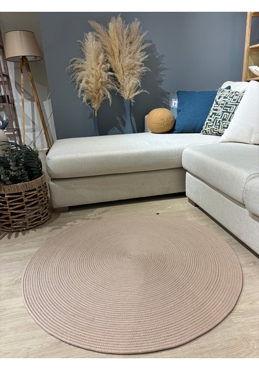 Jüt Yuvarlak Hasır Görünümlü Klasik Halı Kilim Taş