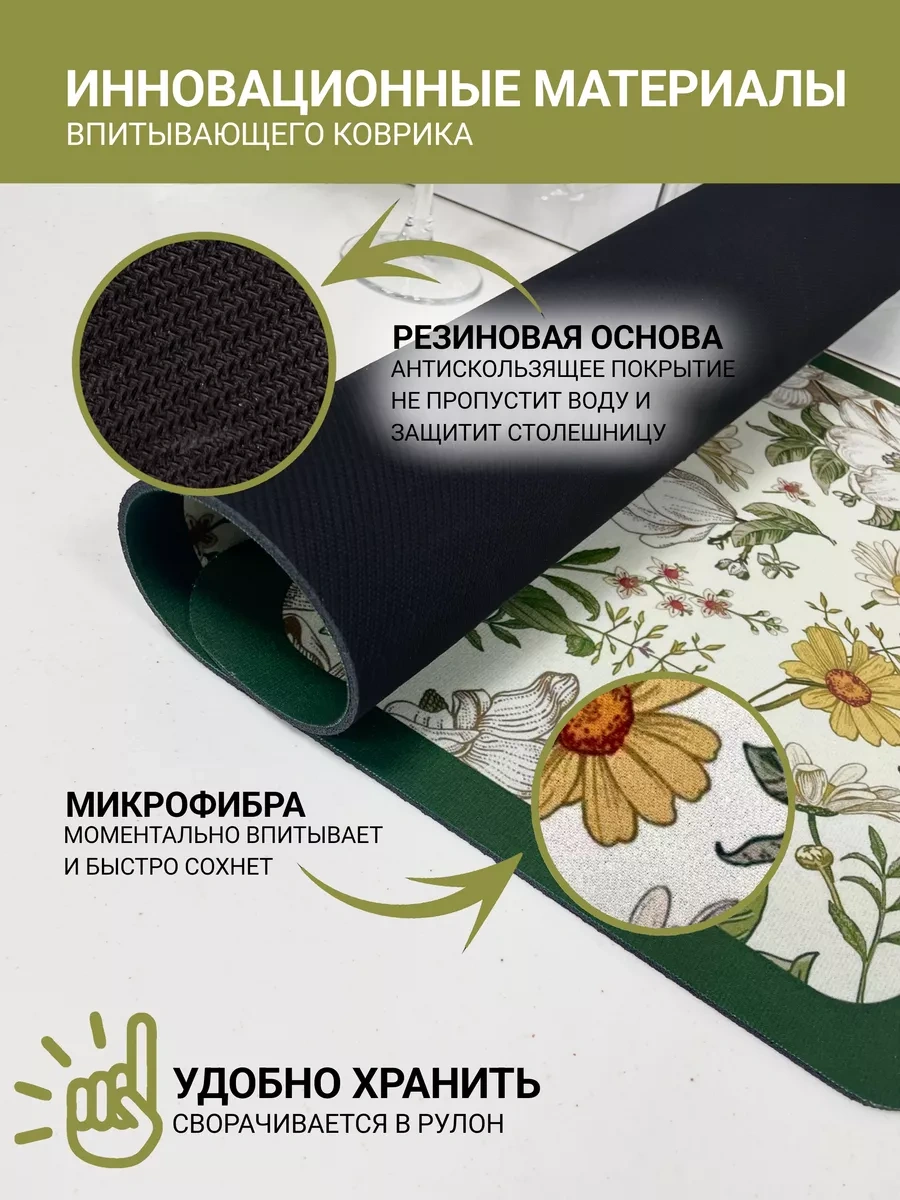 Voor Jou 40x50 Emici Nano Bulaşık Kurutma Matı 216577968 Yeşil