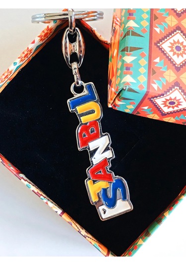 Moncuk Design Metal Üzerine Renkli İstanbul Yazan Metal Anahtarlık