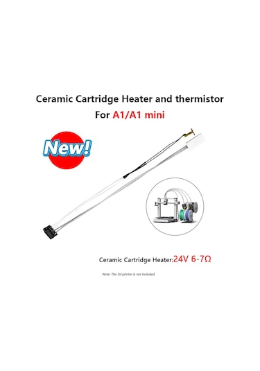 Monyee Bambu Lab A1/a1 Mini 24v 80w Fırın Elemanı Termistör Kablolu Seti 173mm Adaptörlü 3d Yazıcı Parçası