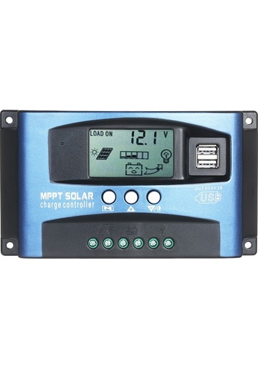 Pazly 2 Usb 5v/2a, Akıllı Lcd, Otomatik 12v/24v Mppt Güneş Şarj Cihazı Sprngsun Güneş Şarj Kontrolü: 60a/100a Anma Akımı, Abs Malzeme