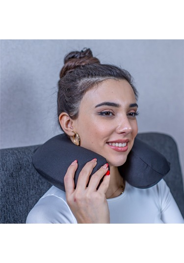 SimpleThePillow Visco Seyahat Yastığı Araba Uçak Otobüs Taşıt İçi Yolculuk Yastığı Ortopedik Yastık 31*27*10