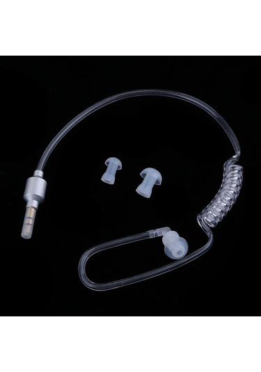 Suntek 3.5mm Mono Kulaklık Stereo Hava Tüp Mic Hafif Gümüş