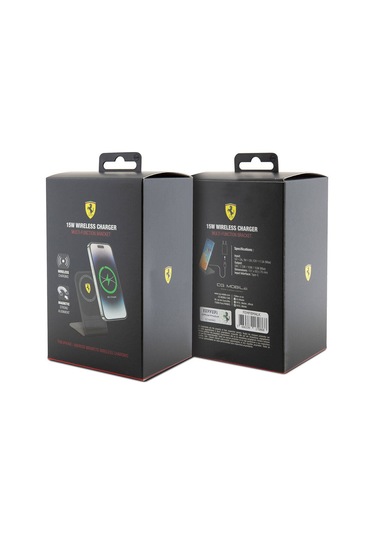 Ferrari Lisanslı Katlanabilir Baskılı Shield Logolu Standlı Magnetik Kablosuz Şarj Standı