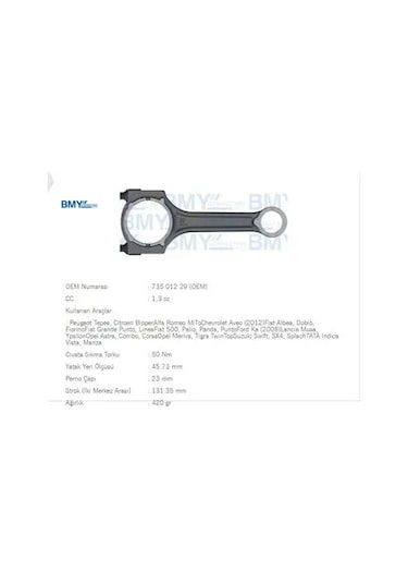 Piston Kolu Linea-fiorino-bipper-corsa 1.3jtd