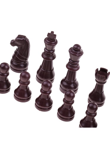 Homyl 16 Adet Yedek Plastik Satranç Taşları / Oyuncak Kahverengi