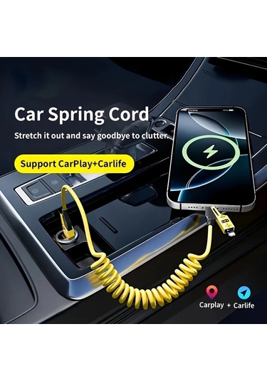 Userfriendly11 3 Adet Pd 65w 4ü 1 Arada Yaylı Şarj Kablosu 15 M Yeşil Mavi Pembe Samsung Xiaomi iPhone Uyumlu