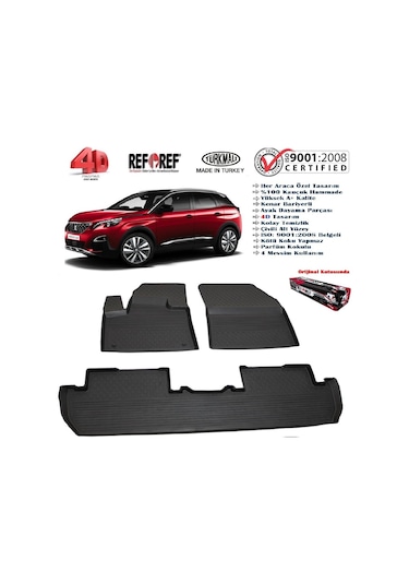 Peugeot 3008 Gt Paspas 4D Araca Özel Havuzlu Siyah 2016- Siyah