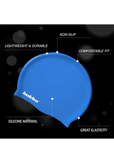 Gri Silikon Uzun Saç Unisex Yetişkin - Çocuk İçin Yüzmek Kap Şapka Gri