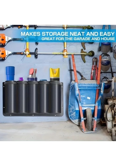 Sunshine011 5 Gözlü Abs Alet Organizatör Rafı Garaj Ev Dükkan İçin Siyah Duvar Montajlı Dayanıklı Depolama Siyah