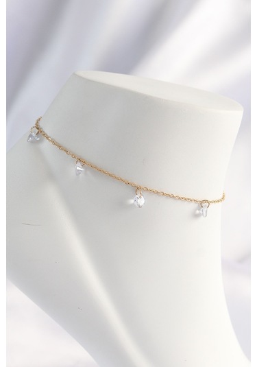 Ezoconcept 316l Çelik Gold Renk Zirkon Taşlı Halhal