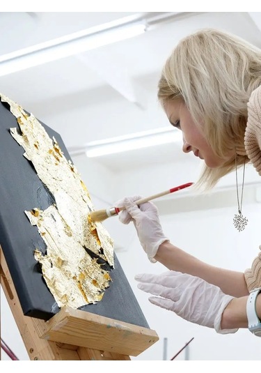 Fluid Altın Kaplamalı 40x50 Sayılarla Boyama Kız Altın Kaplamalı Resim 144816925