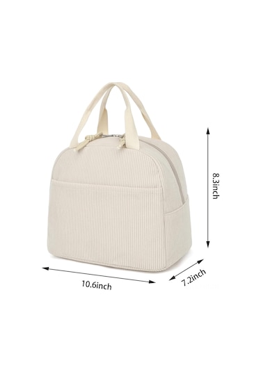 Hangfox Kadınlar Ve Kızlar İçin Korduroy Isı Saklama Çanta - Yeniden Kullanılabilir, Leak-proof, Okul/iş/piknik İçin Bej