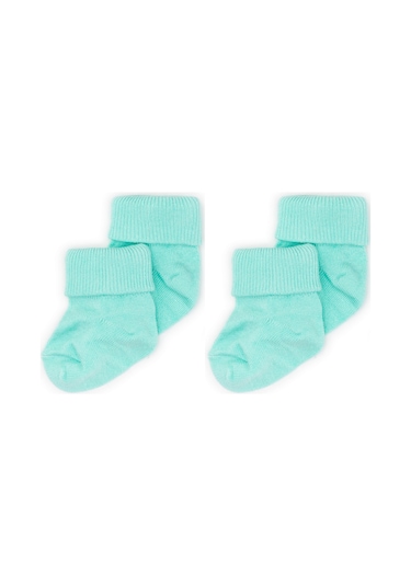 Novibaby 2'li Bambu Bebek Çorap I Sea Green I 0 6 Ay I Mint Yenidoğan Bebek Çorabı Çok Renkli