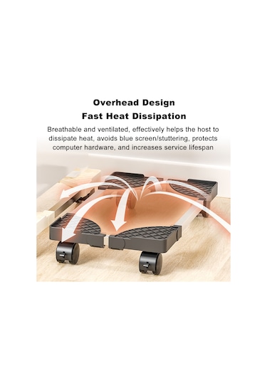 Lemestar "bilgisayar Kasa Tekerlekli Standı - Ayarlanabilir, Soğutma Destekli, 80kg Taşıma Kapasiteli"