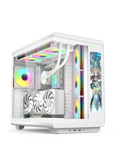 Gametech Vision Lcd 7 Argb Fanlı Beyaz Gaming Kasa