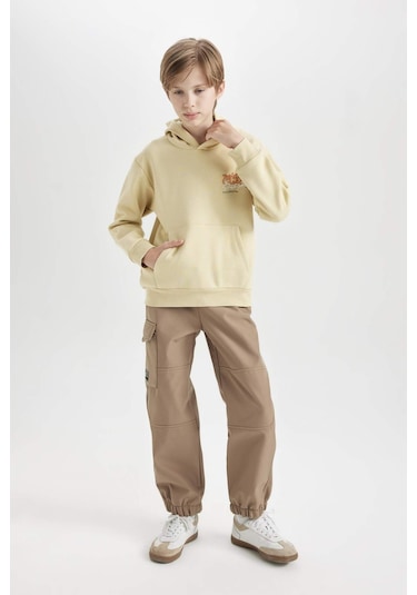 DeFacto Erkek Çocuk Beli ve Paçası Lastikli Kargo Cepli Pelüş Polar Astarlı Jogger Pantolon D3460A824WNBG315 DeFacto Erkek Çocuk Beli ve Paçası Lastikli Kargo Cepli Pelüş Polar Astarlı Jogger Pantolon D3460A824WNBG315