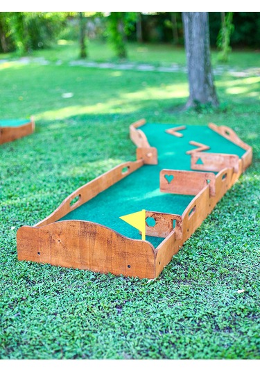 Mandu Ahşap Çocuk Mini Golf Seti Ahşap Rengi