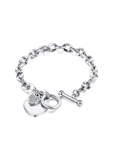 Gümüş Opk Moda Aşk Paslanmaz Çelik Bileklik Kız