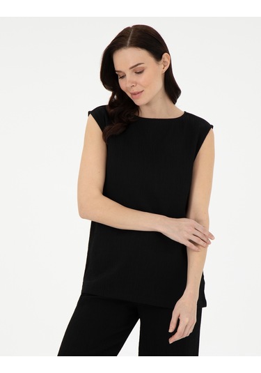 Pierre Cardin Kadın Siyah Kısa Kollu Bluz 50301168-vr046 Siyah