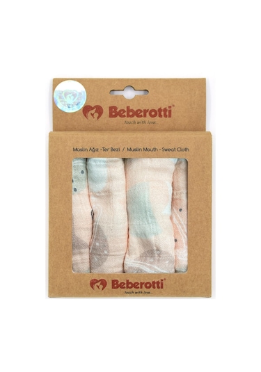 Beberotti 4'lü Müslin Bebek Ağız Bezi 25 x 25 CM 102