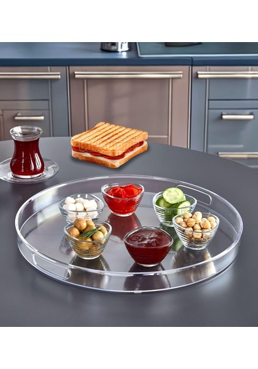 Ny Home 2li Yuvarlak,sunum Tepsisi Ve Kek Fanusu Maxi Boy Şeffaf