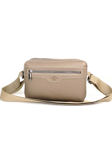 Erkek Vizon Ayarlanabilir Omuz Askılı Çapraz Omuz Çantası Vizon