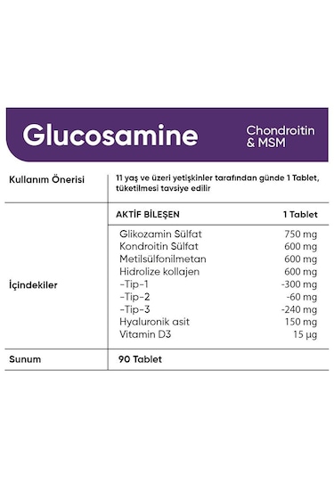 Collagen Forte Platinum Glucosamine Chondroitin Msm Collagen Tip 1-2-3 90 Tablet