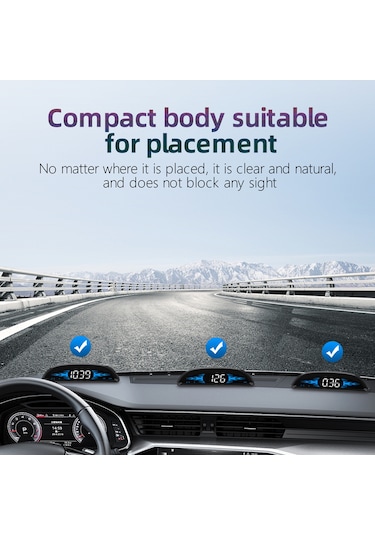 Maiyame Araç Hud Göstergesi G2: Gps+beidou Çift Mod, Hız/saat/yön/istasyon, Hız Ve Yorgunluk Alarmı, Otomatik Parlaklık, Km/mil Dönüşümü