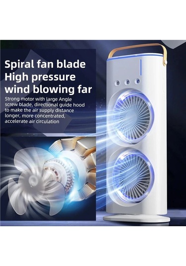 Jialan Usb Şarj Klima Fanı Taşınabilir Soğutma Fanı 3 Memeleri